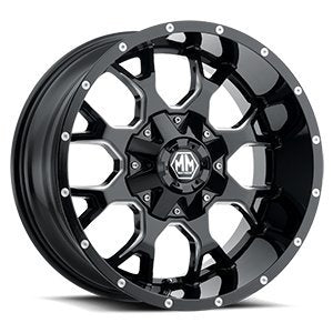 Black/Milled Spokes Mayhem Warrior 8015 Wheel (20 x 9. inches /6 x 5 inches, 0 mm Offset)