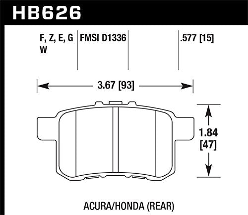 Hawk Performance Blue 9012 HB626E.577 Motorsport Brake Pads