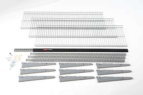 Fasttrack Rubbermaid Rail Storage 48"x16" 3-Shelf Kit, 350 lbs. Per Shelf, for Home/Garage/Shed/Workshop Organization