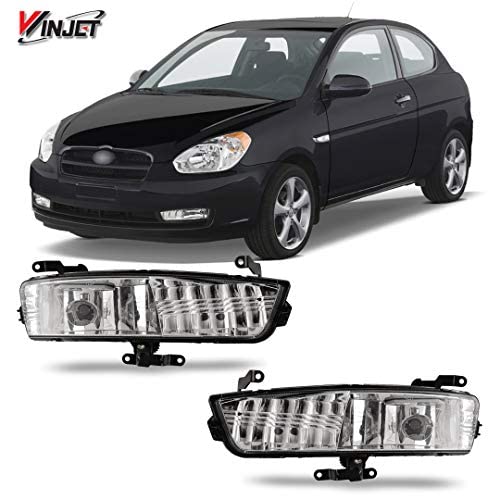 Winjet Driving Fog Lights Compatible with [2006 2007 2008 2009 2010 2011 Hyundai Accent] + Switch + Wiring Kit