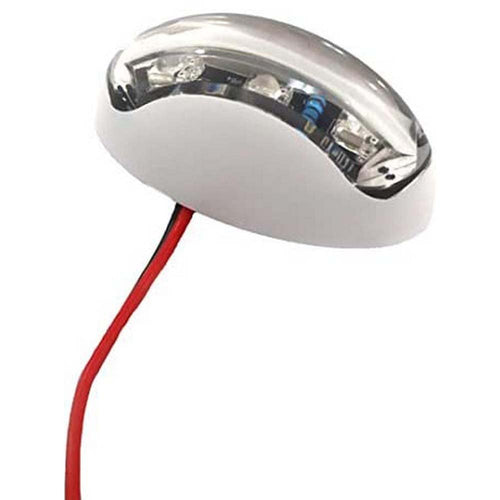 T-H Marine Oval LED-72000-DP Utility/Courtesy Light with Blue LED and White Housing - Clear Lens, Linear Beam
