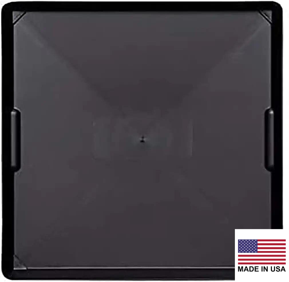 Funnel King WirthCo 40092 Drip Tray - Black Plastic 22 x 22 x 1.5 Inches - Perfect for Catching Spills or Leaks from Mini Fridges, Air Conditioners, Automotive, and Machinery - Made in USA