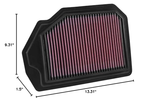 High-Flow K&N Original Lifetime Engine Air Filter: Increase Power: Premium, Washable: Compatible with 2015-2020 Genesis/Hyundai: G80, Genesis, 33-5019