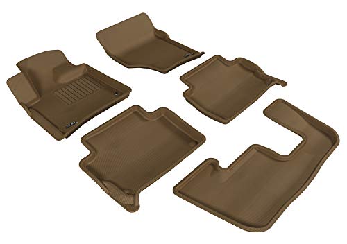 3D MAXpider Kagu Custom Fit Floor Mat (TAN) for 2007-2015 Audi Q7-1ST Row 2ND Row 3RD Row