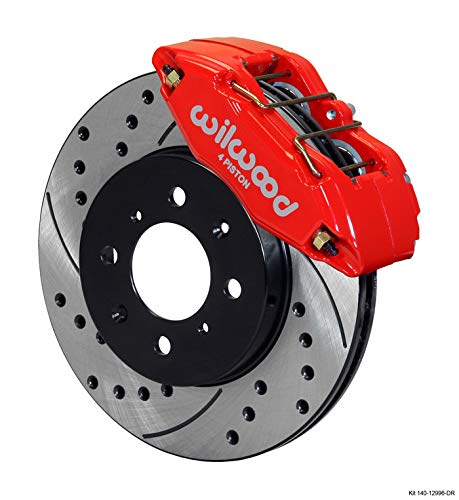Wilwood Brake System, Front Forged DPHA, 4 Piston Caliper, 10.320 in Drilled/Slotted Iron Rotor, Offset Hat, Aluminum, Red Anodized, Acura Integra/Honda Civic/Fit 1990-2013, Kit