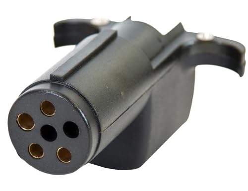 Buyers Products 6-Way Round to 4-Way Round Trailer Connector Adapter, Poly Trailer Adaptor, Electric Truck & Trailer Accessories