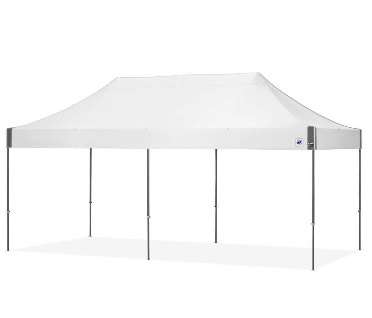 E-Z UP Eclipse Instant Shelter Canopy, 10' x 20', Gray Steel Frame and Professional Grade White Top Pop-Up Tent