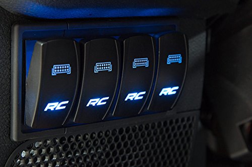 Backlit Rough Country 2"x1" Rocker Switch | Blue Back Light -709SW, Single LED Rocker, Black