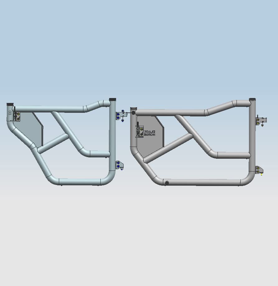 Tubular Black Horse Front & Rear Doors Metal Compatible with 2021-2024 Ford Bronco-TFRDFB21