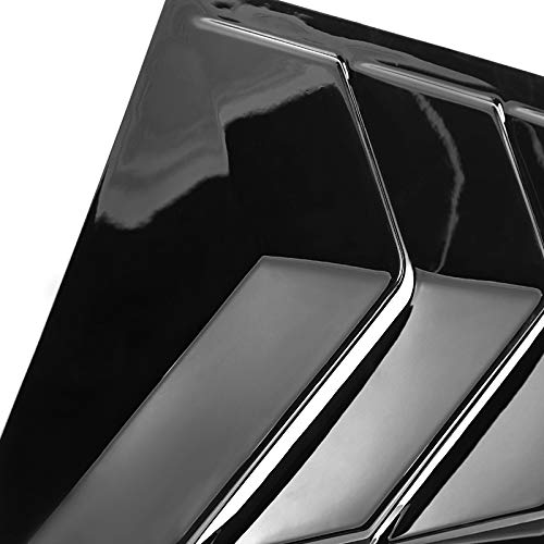Quarter 1/4 Side Window Louver Cover ABS Glossy Black Compatible with SPEC-D TUNING 2015-2018 Ford Mustang
