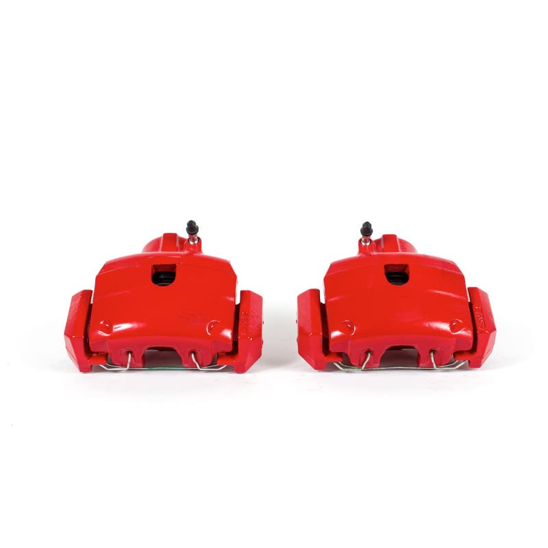 Power Stop S4778 Front Pair of High-Temp Red Powder Coated Calipers For Ford Escape 2001-2007, Mazda Tribute 2001-2006, Mercury Mariner 2005-2007 [Model Specific]