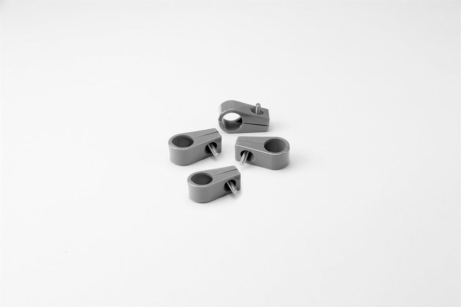 Single Place T-CLAMP, 9/16" (#6AN), 4 Pieces, Gray