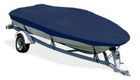Trailerite Taylor Made Products Semi-Custom Boat Cover for Basic Fishing Boat with Outboard Motor, Navy (13'5" - 14'4" CL x 62" B)