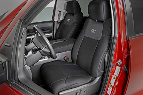 Rough Country Neoprene Front Seat Covers for 2014-2021 Toyota Tundra - 91026A, Black