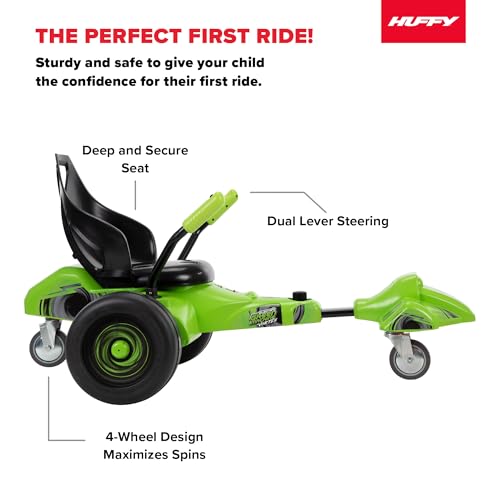 Huffy Vortex Green Machine 12V Battery Powered Ride On, Ideal for Ages 8+, Easy to Operate, Adjustable Frame, Endless Fun, Balanced Spins and Wheelies, 8 MPH, Max Weight 150 Pounds