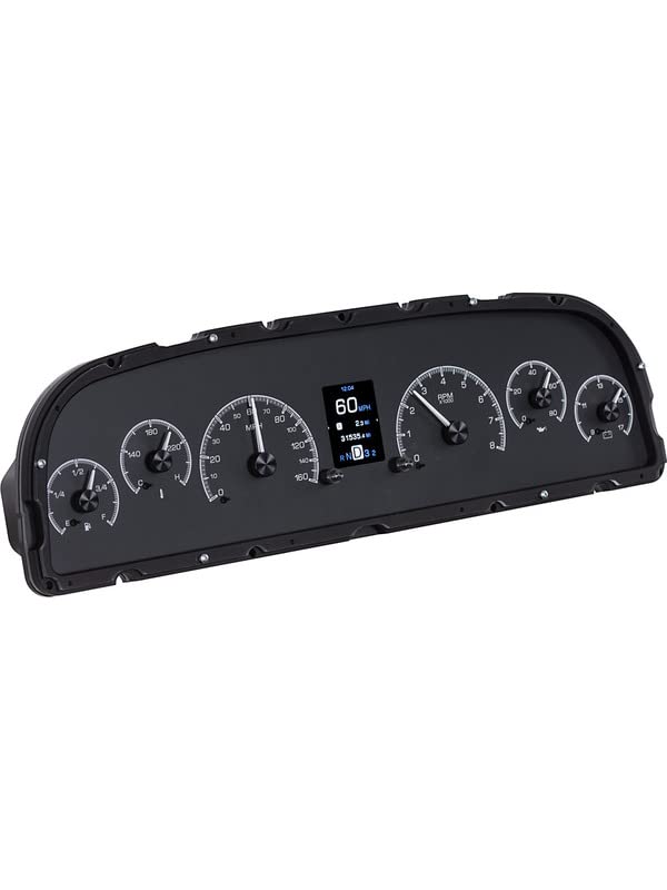 Dakota Digital HDX-60C-PU-K Analog Gauge System Compatible with 1960-63 Chevy Pickup Black Alloy