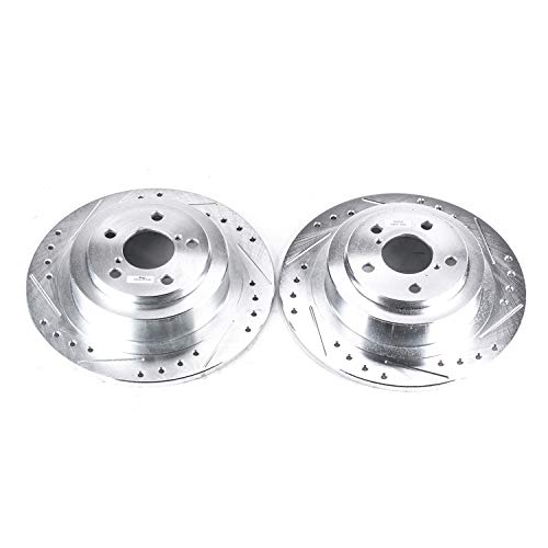 Power Stop Rear JBR945XPR Evolution Drilled & Slotted Rotor Pair For Subaru Baja 2003-2006, Subaru Legacy 2000-2004, Subaru Outback 2000-2004 [Model Specific]