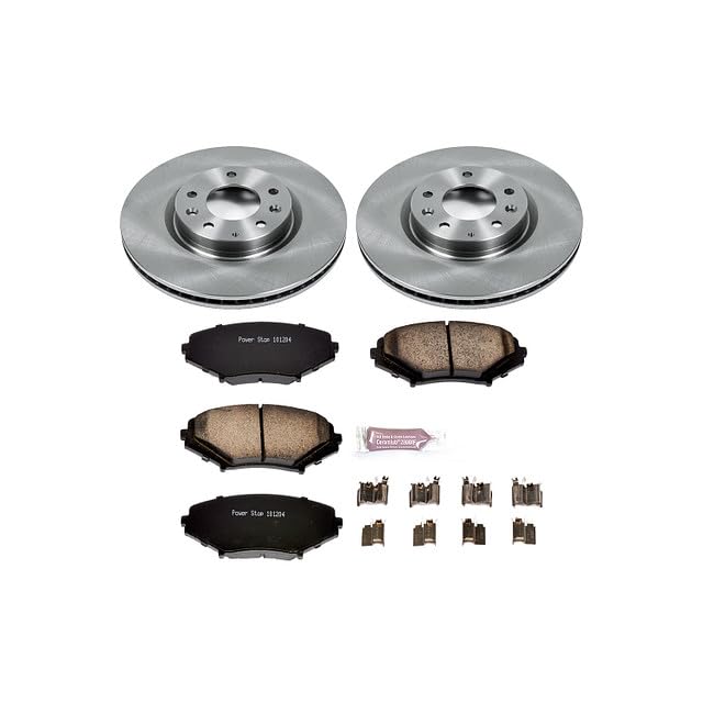 POWERSTOP Autospecialty KOE2964 Front Replacement Brake Kit-OE Brake Rotors & Ceramic Brake Pads For Mazda RX-8 2004-2008 [Model Specific]