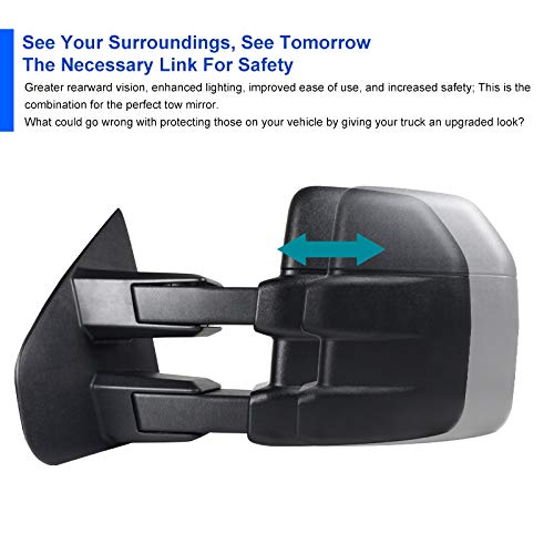 RMX-F15004F3-M-FS Spec-D Tuning Towing Mirrors Black Texture- Manual FORD F150 04-14