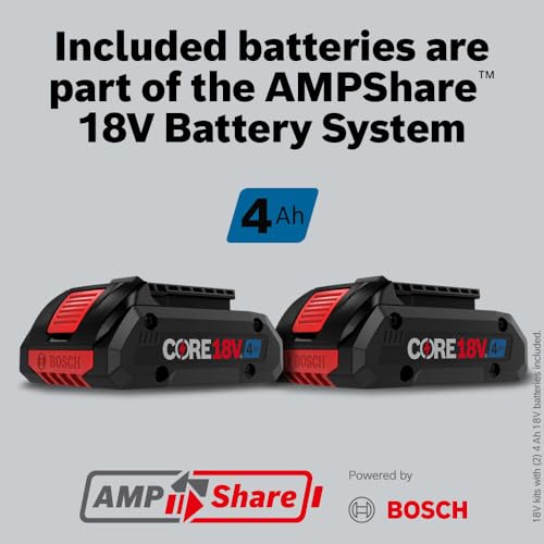BOSCH 18V GSR18V-800CB24 Brushless Connected-Ready 1/2 In. Drill/Driver Kit with (2) CORE18V® 4 Ah Advanced Power Batteries