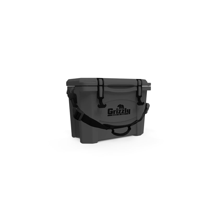 15 qt Grizzly Cooler, Durable Rotomolded Insulated Ice Chest, Made in USA, Warranty for Life, for Beach Boat Camping Fishing Hunting, G15, Stealth Gray