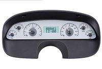 VHX System-Silver Alloy Style Face w/White Display Compatible with 1994-96 Chevy Caprice/Impala SS