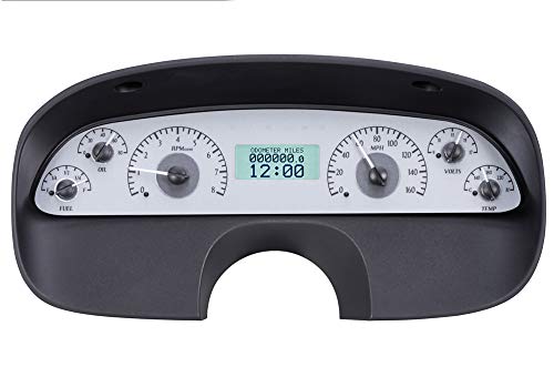 VHX System-Silver Alloy Style Face w/White Display Compatible with 1994-96 Chevy Caprice/Impala SS