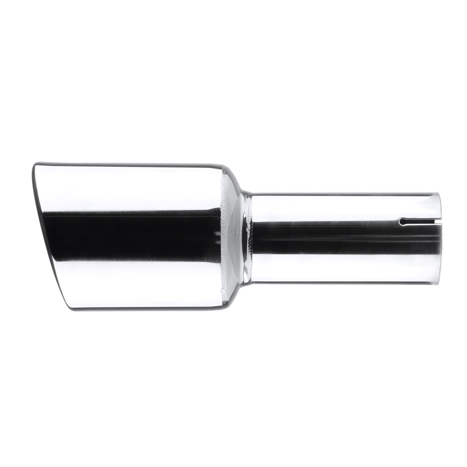 4.125" Slant Angle Cut Round Tip Stainless Steel Exhaust Muffler Spec-D Tuning 2.5" Inlet