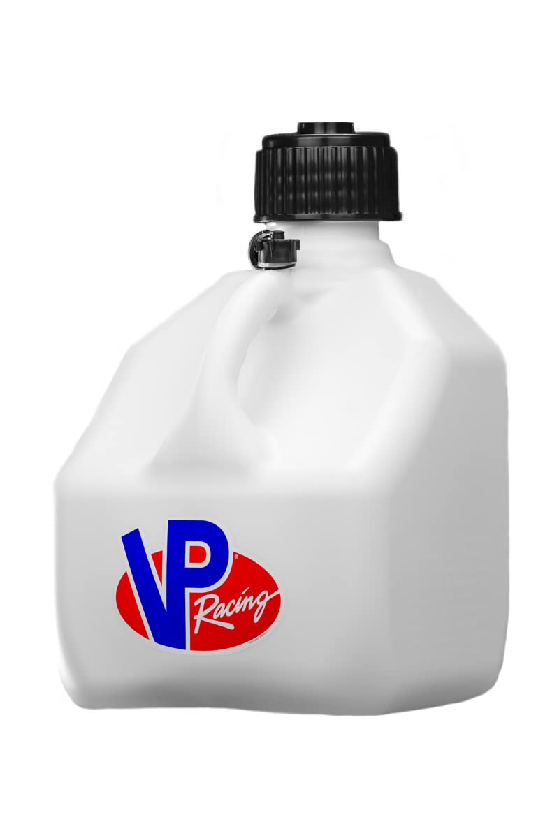 3 Gallon VP Racing Motorsport Racing Liquid Container Utility Jug Can with Contoured Handle, Multipurpose Cap and Rubber Gaskets, White