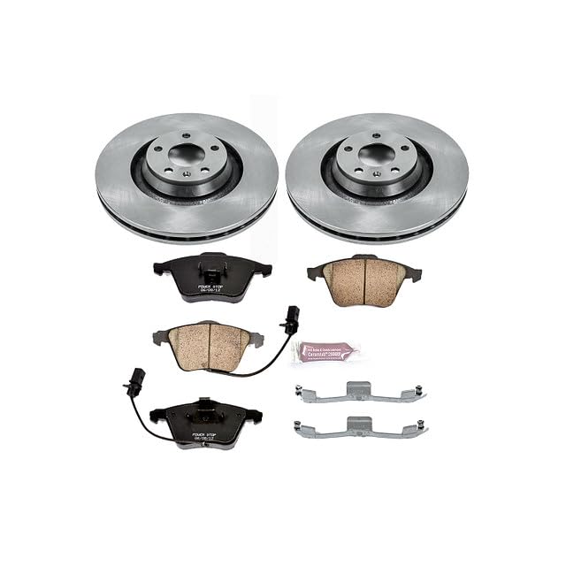Power Stop Autospecialty KOE5277 Front Replacement Brake Kit-OE Brake Rotors & Ceramic Brake Pads For Audi A6 2006, Audi A6 Quattro 2005-2011 [Model Specific]