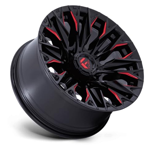 FLAME FUEL OFF-ROAD 20X9 8X6.5 5.04 1mm GLOSS BLACK MILLED WITH CANDY RED - D82320908250