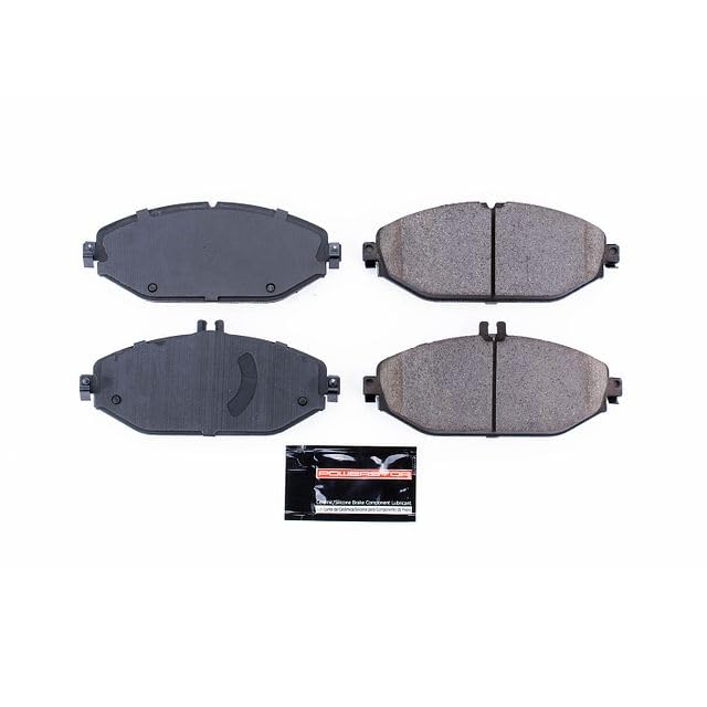 Power Stop Z23-1794 Z23 Evolution Sport Carbon Fiber Infused Ceramic Brake Pads with Hardware For Mercedes-Benz C300 2015-2021, Mercedes-Benz E300 2018-2019 [Model Specific]