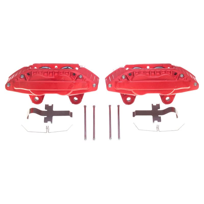 Power Stop S1399 Front Pair of High-Temp Red Powder Coated Calipers For Nissan 300ZX 1989-1996 [Model Specific]