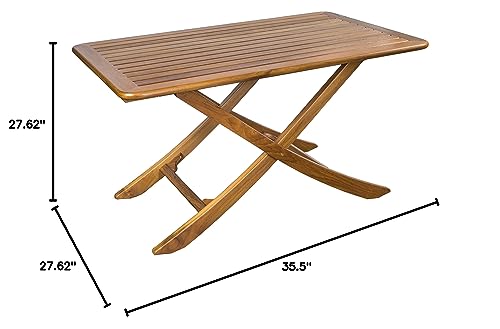 Adjustable Whitecap 60029 Slat-Top Teak Table - Large