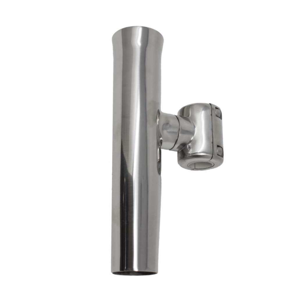 ADJUSTABLE CLAMP-ON ROD HOLDER FOR 7/8" & 1" TUBE, Stainless Steel