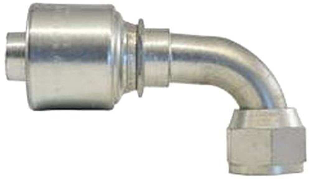 MegaCrimp Couplings Gates 12G-16FJX90S, Female JIC 37 Flare Swivel, Zinc Plated Carbon Steel, 5.22", 3/4" ID