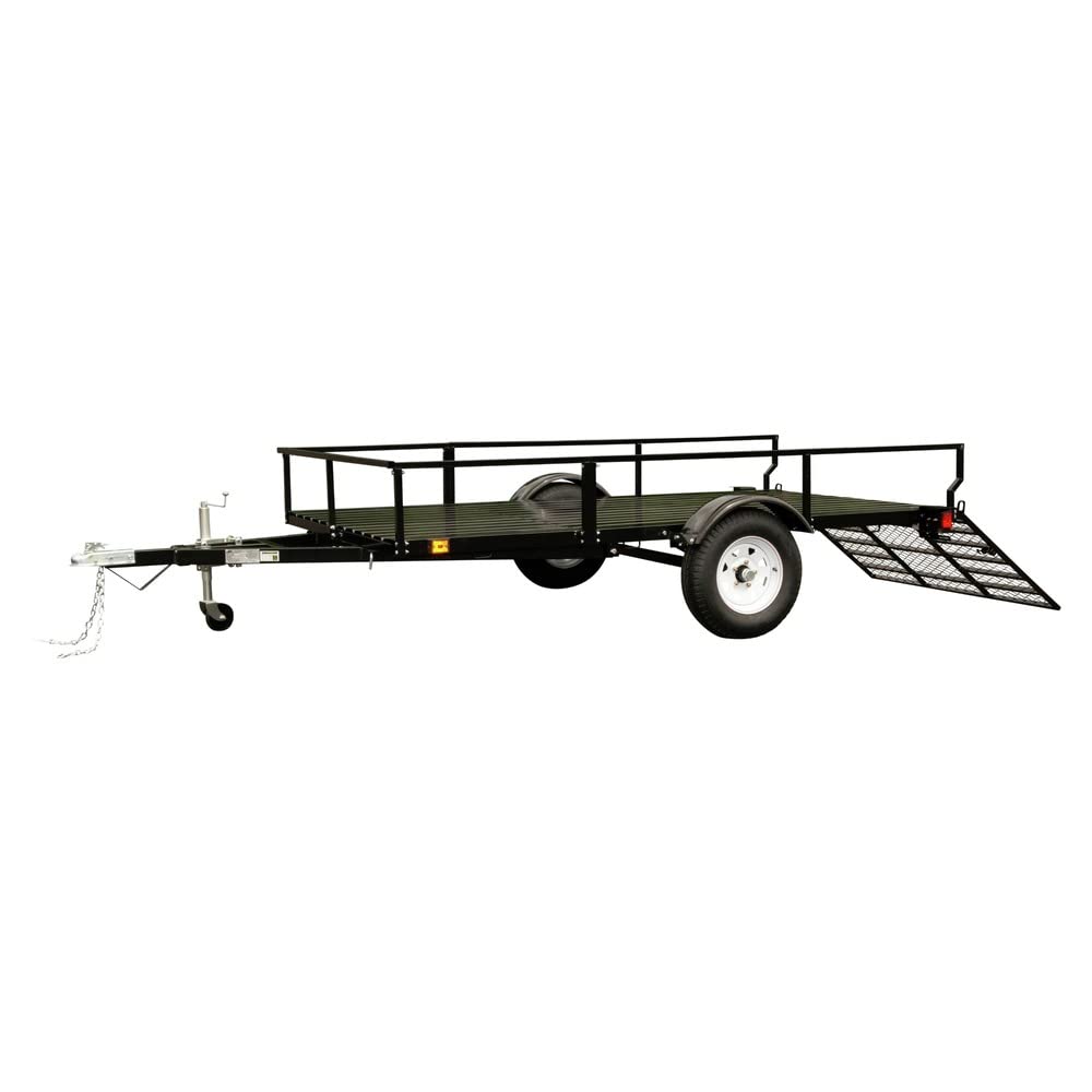 6 ft. DK2 x 10 ft. Single Axle Black UV Powder Coated Open Rail Trailer