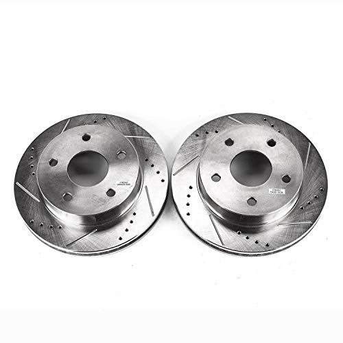 Power Stop AR8748XPR Evolution Front Drilled & Slotted Rotor Pair For Dodge Ram 1500 2000-2001 [Model Specific]