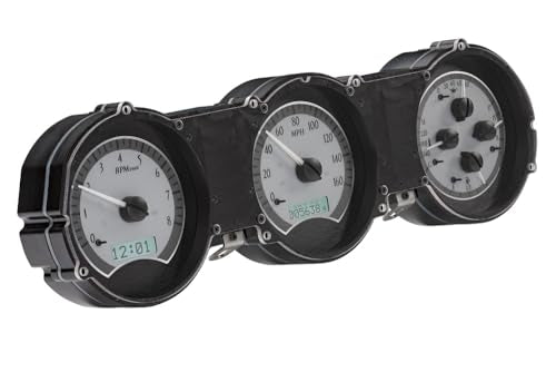 Dakota Digital VHX-62F-FAR-S-W Analog Dash Gauge System with Compatible 1962-63 Ford Fairlane, Silver Alloy Style, White Backlighting