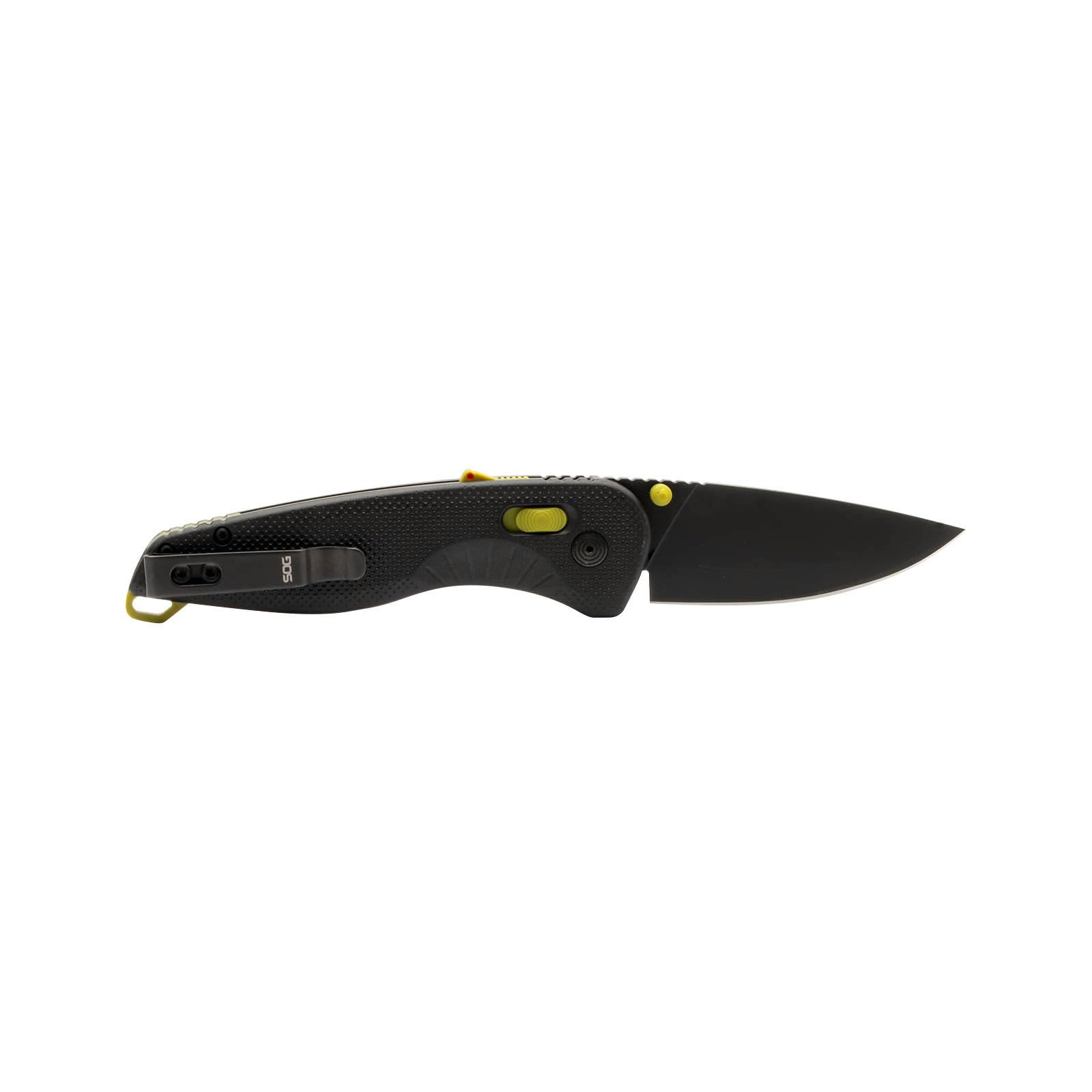 SOG Aegis AT Folding Outdoor Pocket Easy to Carry Knives | CRYO D2 Stainless Steel Blade | AT-XR Lock, Black/Moss
