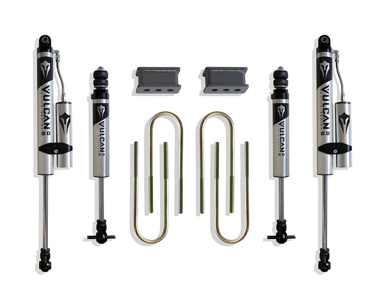 Part# 902225VR-L MAX TRAC SUSPENSION'S Box KIT Including 2.5" Lift Blocks, 4.125" Wide U-Bolts, Front Vulcan Series Shocks & Rear Vulcan Series Reservoir Shocks