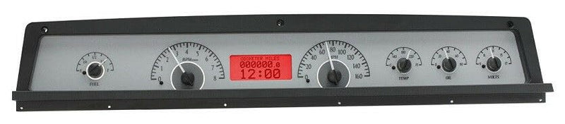 Dakota Digital VHX-71C-CAP-S-R 71-76 Chevy Impala/Caprice Analog Dash System Kit Silver Alloy Red