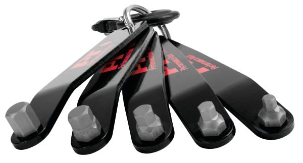 W86108 Performance Tool Low Profile SAE Offset Hex Key Wrench Tool Set for Workshops and Garages, Black, 5-Piece Set