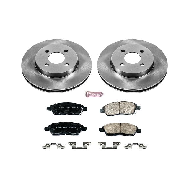 Power Stop Autospecialty KOE6096 Front Replacement Brake Kit-OE Brake Rotors & Ceramic Brake Pads For Nissan Versa 2012-2019, Nissan Versa Note 2014-2019 [Model Specific]