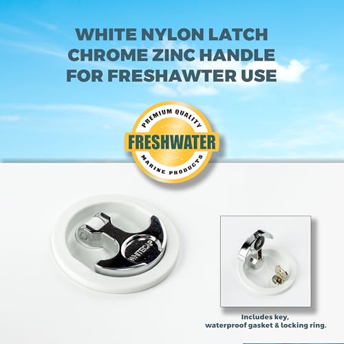 S-0226WC Whitecap T-Handle Latch with Keyed Lock - White-Chrome Plated