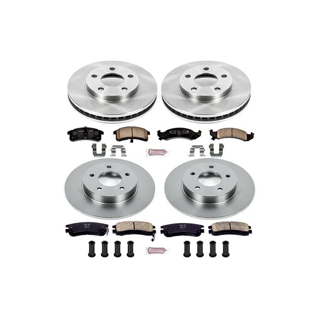 POWERSTOP Autospecialty KOE2761 Front and Rear Replacement Brake Kit-OE Brake Rotors & Ceramic Brake Pads