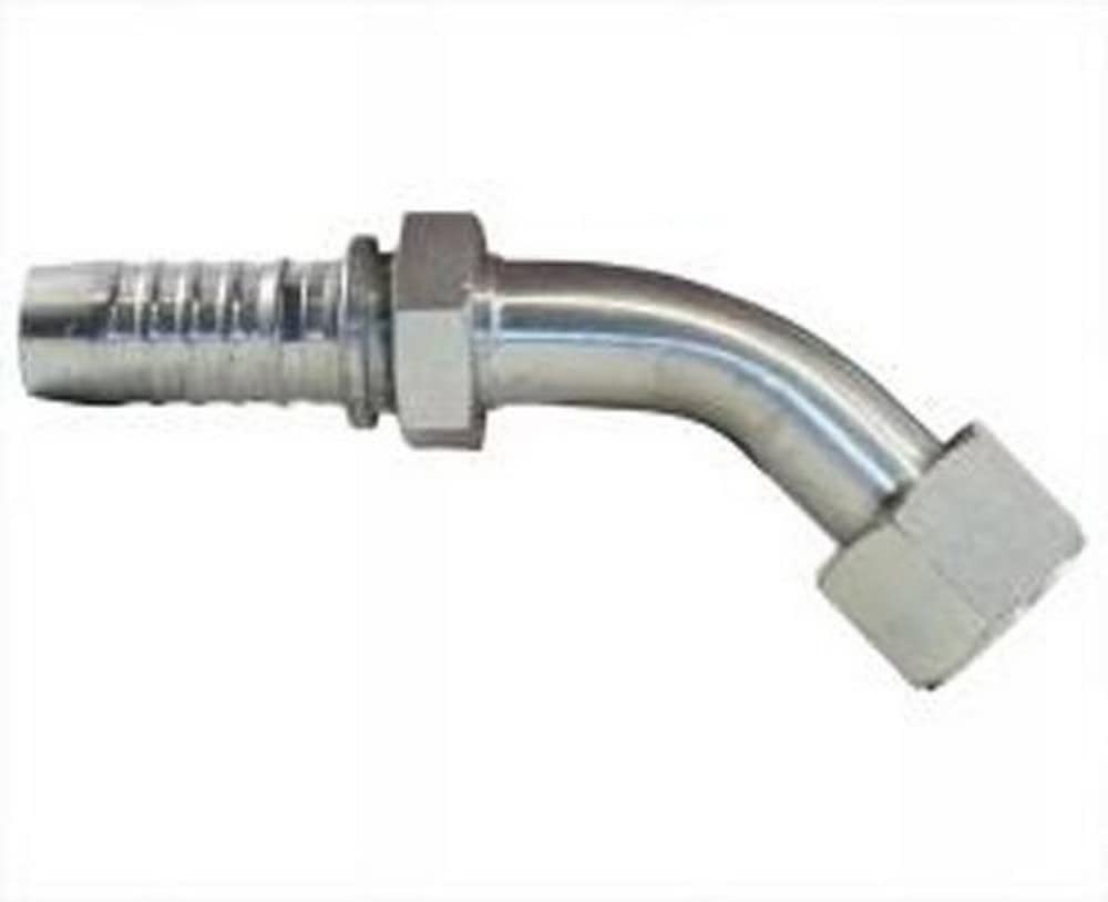 GlobalSpiral Couplings Gates 10GS-12FJX45S, Female JIC 37° Flare Swivel, Zinc Plated Carbon Steel, 4.80", 45° Bent Tube, 5/8" ID