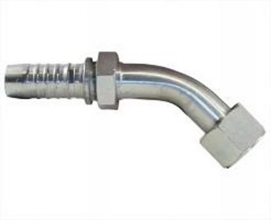 GlobalSpiral Couplings Gates 10GS-12FJX45S, Female JIC 37° Flare Swivel, Zinc Plated Carbon Steel, 4.80", 45° Bent Tube, 5/8" ID