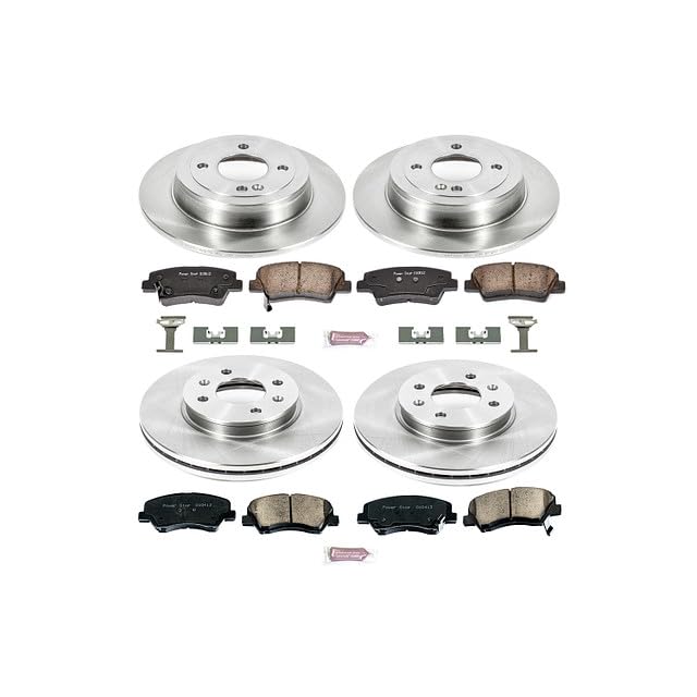 Power Stop Autospecialty KOE6509 Front and Rear Replacement Brake Kit-OE Brake Rotors & Ceramic Brake Pads For Hyundai Accent 2012-2017, Kia Rio 2012-2017 [Model Specific]