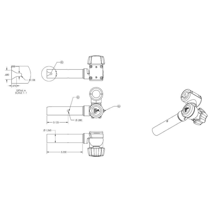 Adjustable TACO Marine T10-3000-7 Clamp-On Pipe Mount for ShadeFin